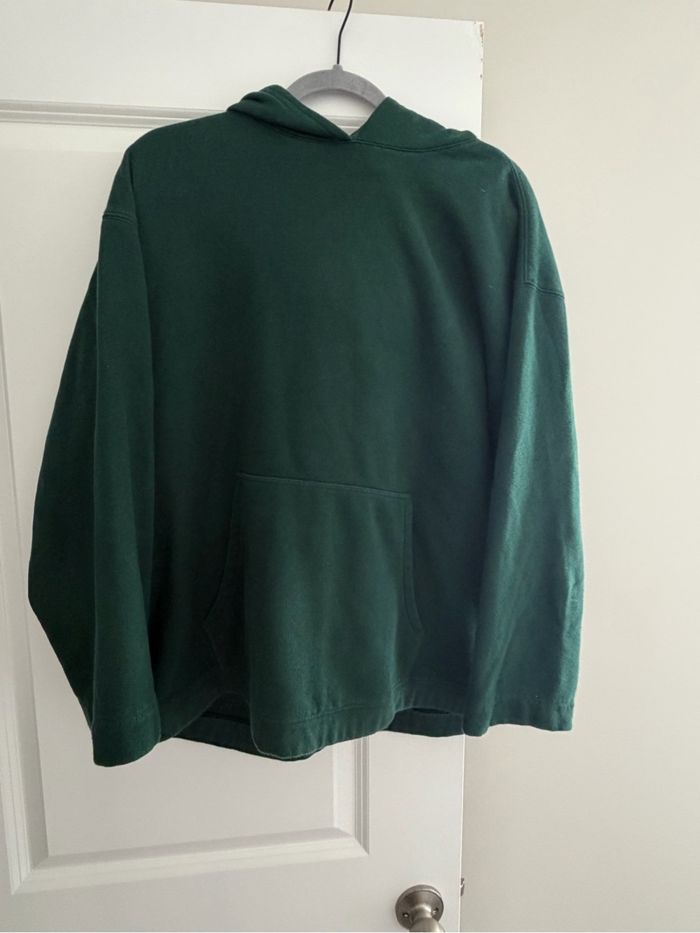 Lands' End Womens Forest Green Pullover Hoodie Bell Sleeve